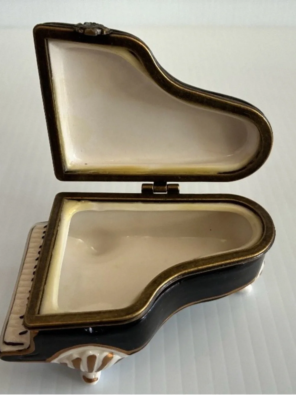 Vintage Black Piano Small Trinket Box Collectible Contemporary Classic Retro